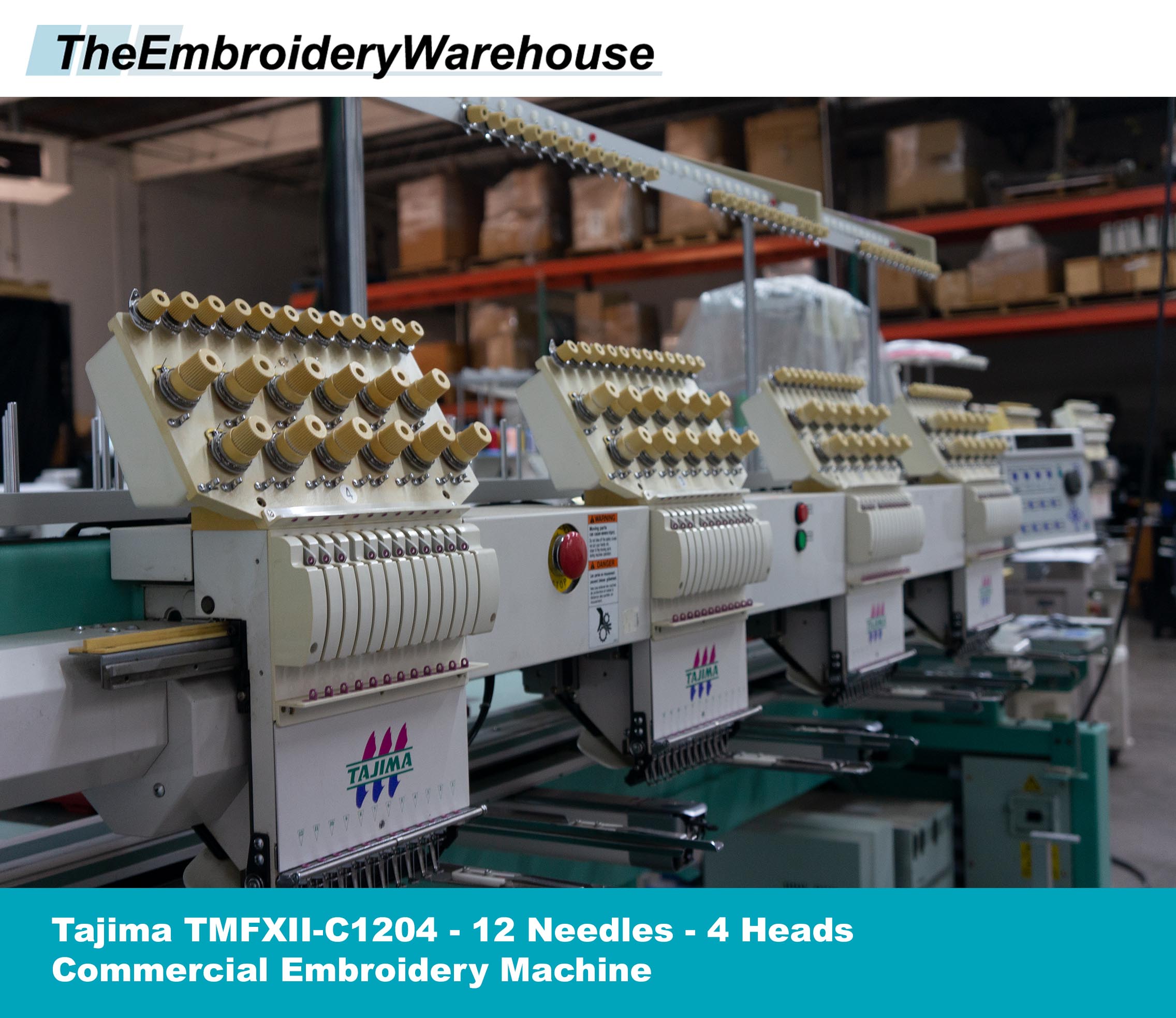 USED Tajima TMFXII-C1204 - 4 Head - 12 Needles - Commercial